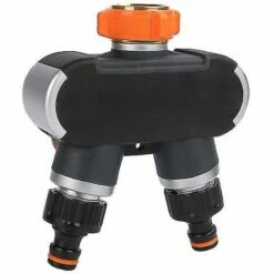 BAICCCF Robinet De Cuve De Récupération D'eau Distributeur D'arrosage à 2 Voies, Répartiteur De Tuyau D'arrosage, Connecteur De Tuyau D'arrosage, Débit D'eau Réglable, Idéal Pour Robinet Extérieur -Promos Recuperation Magasin 64771421 5