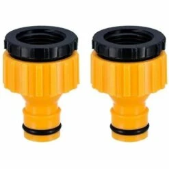 BAICCCF Robinet De Cuve De Récupération D'eau Lot De 2 Adaptateurs De Robinet Fileté En Plastique Bsp 2 En 1 Pour Tuyau De Robinet