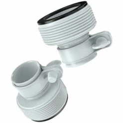 BAICCCF Robinet De Cuve De Récupération D'eau Adaptateur De Tuyau De Type B Pour Pompes, Paquet De 2, Adaptateur De Tuyau De Piscine Pour Raccords De 1,5 Pouce Et 1,25 Pouce, Gris