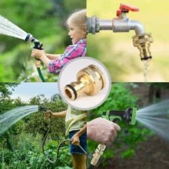 BAICCCF Autres Accessoires De Robinetterie Connecteur De Robinet De Jardin En Laiton 2 Pièces, Accessoires De Connecteur De Tuyau D'arrosage Connecteur De Tuyau D'eau De 3/4 Pouces, Adapté Au Robinet De Tuyau D'arrosage, La -Promos Recuperation Magasin 64771434 3