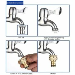 BAICCCF Autres Accessoires De Robinetterie Connecteur De Robinet De Jardin En Laiton 2 Pièces, Accessoires De Connecteur De Tuyau D'arrosage Connecteur De Tuyau D'eau De 3/4 Pouces, Adapté Au Robinet De Tuyau D'arrosage, La -Promos Recuperation Magasin 64771434 5