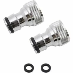 BAICCCF Robinet De Cuve De Récupération D'eau Lot De 2 Connecteurs De Robinet Universels En Cuivre Argenté De 1/2 Pouce Pour Tuyau D'arrosage Et Raccords De Raccordement De Robinet Adaptateurs De Robinet Pour La Cuisine
