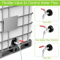 MINKUROW Adaptateur De Réservoir En Laiton Nickelé Pour IBC Connecteur à Filetage 1/2", Robinet Cuve 1000L Robinet Recuperateur Eau De Pluie, Robinet Sortie Raccord Vanne Robinet Raccords De Tuyau D'arrosage -Promos Recuperation Magasin 64806004 3