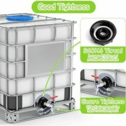 MINKUROW Adaptateur De Réservoir En Laiton Nickelé Pour IBC Connecteur à Filetage 1/2", Robinet Cuve 1000L Robinet Recuperateur Eau De Pluie, Robinet Sortie Raccord Vanne Robinet Raccords De Tuyau D'arrosage -Promos Recuperation Magasin 64806004 4