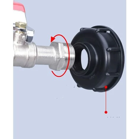 LLOVE Robinet Cuve 1000L Recuperateur Eau De Pluie, Adaptateur Réservoir D'eau IBC 1/2' Double Pluie,Robinet En Matériau Alliage Fabriqué PP Filetage Gros 60 Mm 5 LLOVE Robinet Cuve 1000L Recuperateur Eau De Pluie, Adaptateur Réservoir D'eau IBC 1/2' Double Pluie,Robinet En Matériau Alliage Fabriqué PP Filetage Gros 60 Mm – Image 3