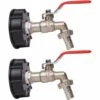 LLOVE Robinet Cuve 1000L Robinet Recuperateur Eau De Pluie, Adaptateur De Réservoir D'eau IBC 1/2" Double Robinet Recuperateur Eau De Pluie,Robinet En Laiton Fabriqué En PP Filetage Gros 60 Mm (2pcs) 2 LLOVE Robinet Cuve 1000L Robinet Recuperateur Eau De Pluie, Adaptateur De Réservoir D'eau IBC 1/2" Double Robinet Recuperateur Eau De Pluie,Robinet En Laiton Fabriqué En PP Filetage Gros 60 Mm (2pcs) -Promos Recuperation Magasin 64870426 1