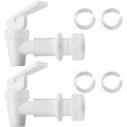 LLOVE Robinet D'eau En Plastique Sans BPA, Robinet D'eau De Rechange Pour Comptoir, Seau à Eau Domestique, Système De Filtration De Refroidisseur D'eau, Carafe D'eau (2 Blancs)