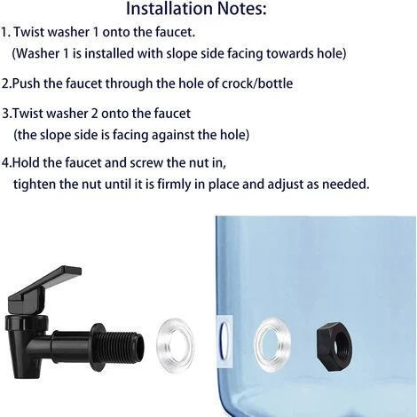 LLOVE Robinet D'eau En Plastique Sans BPA, Robinet D'eau De Rechange Pour Comptoir, Seau à Eau Domestique, Système De Filtration De Refroidisseur D'eau, Carafe D'eau (2 Blancs) 4 LLOVE Robinet D'eau En Plastique Sans BPA, Robinet D'eau De Rechange Pour Comptoir, Seau à Eau Domestique, Système De Filtration De Refroidisseur D'eau, Carafe D'eau (2 Blancs) – Image 2