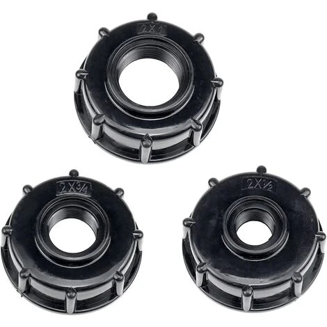 CESIèCLEFOU Adaptateur De Réservoir De Vidange Plastique Eau Réservoir Couvercle Adaptateur En S60x6 IBC Adaptateurs Raccords Filetages Épais Robinets (1/2 3/4 1 Pouce Noir 3 Pièces)Lefou 3 CESIèCLEFOU Adaptateur De Réservoir De Vidange Plastique Eau Réservoir Couvercle Adaptateur En S60x6 IBC Adaptateurs Raccords Filetages Épais Robinets (1/2 3/4 1 Pouce Noir 3 Pièces)Lefou