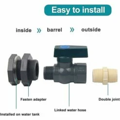 BAICCCF Robinet De Cuve De Récupération D'eau Pièces Connecteur Pvc Réservoirs D'eau 3/4 Pouces Pvc Pluie Baril Robinet Avec Raccord De Cloison Et Adaptateur De Tuyau 10 BAICCCF Robinet De Cuve De Récupération D'eau Pièces Connecteur Pvc Réservoirs D'eau 3/4 Pouces Pvc Pluie Baril Robinet Avec Raccord De Cloison Et Adaptateur De Tuyau -Promos Recuperation Magasin 66994997 4