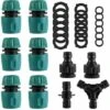 BAICCCF Robinet De Cuve De Récupération D'eau Connecteurs Rapides En Plastique Pour Tuyau D'arrosage, Lot De 10 (6 Connecteurs Rapides De Tuyau, 1 Connecteur Double, 2 Adaptateurs De Robinet Filetés, 1 Séparateur En Y), 6 Rondelles De Tuyau -Promos Recuperation Magasin 66995116 1