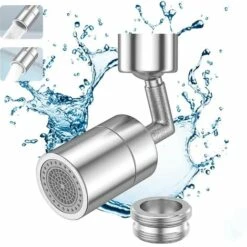 BAICCCF Robinet De Cuve De Récupération D'eau 1 Pièces, Aérateur De Robinet Pivotant Silve720, Aérateur à Double Fonction Grand Angle, Aérateur Rotatif, Robinet De Pulvérisateur Pour Cuisine, Salle De Bain Avec Adaptateurs De Buse M22 M24