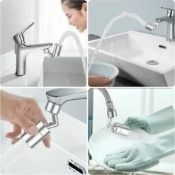 BAICCCF Robinet De Cuve De Récupération D'eau 1 Pièces, Aérateur De Robinet Pivotant Silve720, Aérateur à Double Fonction Grand Angle, Aérateur Rotatif, Robinet De Pulvérisateur Pour Cuisine, Salle De Bain Avec Adaptateurs De Buse M22 M24 -Promos Recuperation Magasin 66995457 4