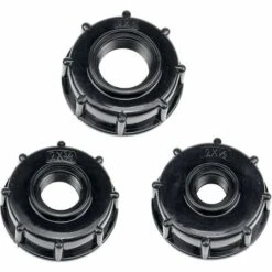 BAICCCF Robinet De Cuve De Récupération D'eau Pièces Adaptateur De Réservoir De Vidange Ibc Adaptateur De Couvercle De Réservoir D'eau En Plastique Vers Adaptateurs S60x6 Ibc Raccords Filetages épais Robinets 1/2 3/4 1 Pouce Noir