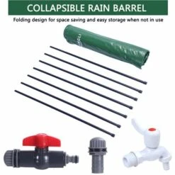 GROSMONDE 380L Récupérateur D'eau De Pluie Pliable Vert -Promos Recuperation Magasin 67386747 4