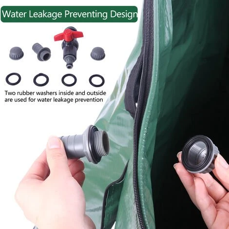 GROSMONDE 190L Récupérateur D'eau De Pluie Portable Vert 5 GROSMONDE 190L Récupérateur D'eau De Pluie Portable Vert – Image 3