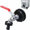 KARTOKNER Robinet Cuve Avec Adaptateur Robinet Tuyau Arrosage, S60X6 IBC Raccord Robinet, Robinet De Jardin Pour Recuperateur Eau De Pluie (Mélangeur En Alliage 3/4" + Tétine En Plastique Noir) -Promos Recuperation Magasin 67454613 1