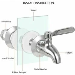 QERSTA Remplacement De Robinet De Distributeur De Boissons,Robinet De Tonneau Du Vin Et De La Bière Ou De Boisson En Acier Inoxydable, Inusable,16mm Robinet De Rechange Pour Distributeur，une Pièce, Argent,Fonepro -Promos Recuperation Magasin 67546772 3