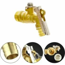 FLYME Robinet En Laiton, 1/2po Vanne De Buse Manuelle, Cadre Avec Serrure, Verrouillables, Jardin Extérieur Robinet De La Valve, Peut Etre Installé Dans Les Maisons, Garages, Jardins -Promos Recuperation Magasin 67636742 3