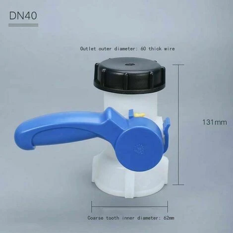 ECHOO Vanne Pour Cuve IBC 1000 Litres 2" / 62 Mm Vanne Papillon Intégrée En Plastique DN40 (62 Mm),SEMAket 7 ECHOO Vanne Pour Cuve IBC 1000 Litres 2" / 62 Mm Vanne Papillon Intégrée En Plastique DN40 (62 Mm),SEMAket – Image 5