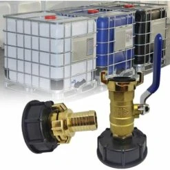 AOUGO Adaptateur IBC S60x6 Vanne Robinet Jardin 3/4,Sortie Raccord Rapide 20/25mm Récupérateurs Eau De Pluie Raccord,IBC Adaptateur De Réservoir D'eau Pour IBC D'adaptateur De Cuve (3/4Tête Carte+vanne) -Promos Recuperation Magasin 67704569 5