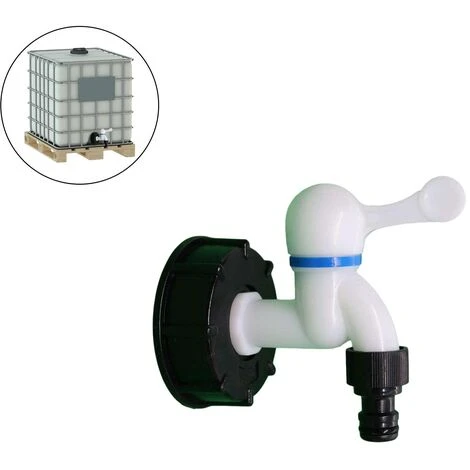 FLYME Adaptateur De Réservoir IBC S60x6 Vanne Robinet Robinet En Plastique Connecteur De Tuyau Tonne Baril Raccord Adaptateur Pour Récupérateurs Eau De Pluie Raccord Sortie Raccord 5 FLYME Adaptateur De Réservoir IBC S60x6 Vanne Robinet Robinet En Plastique Connecteur De Tuyau Tonne Baril Raccord Adaptateur Pour Récupérateurs Eau De Pluie Raccord Sortie Raccord – Image 3