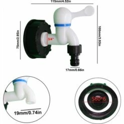 FLYME Adaptateur De Réservoir IBC S60x6 Vanne Robinet Robinet En Plastique Connecteur De Tuyau Tonne Baril Raccord Adaptateur Pour Récupérateurs Eau De Pluie Raccord Sortie Raccord 10 FLYME Adaptateur De Réservoir IBC S60x6 Vanne Robinet Robinet En Plastique Connecteur De Tuyau Tonne Baril Raccord Adaptateur Pour Récupérateurs Eau De Pluie Raccord Sortie Raccord -Promos Recuperation Magasin 67812355 4