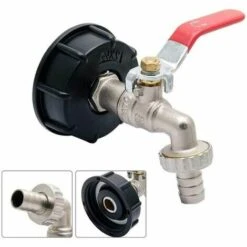 Cisea Adaptateur IBC 1000 L Adaptateur De Réservoir IBC Adaptateur De Réservoir S60X6 Pour Robinet De Jardin En Laiton 1,27 Cm Raccord De Tuyau D'huile Carburant -Promos Recuperation Magasin 68076261 3