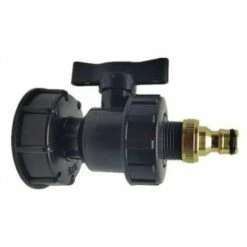 QERSTA Adaptateur IBC, Raccords De Réservoir IBC S60X6 - Kits De Raccords D'eau De Sortie De Tuyau Barbelé (S60 X 6 + Vanne + Raccord 3/4 ")